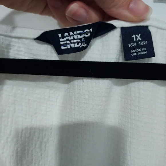 NWOT Lands' End Green & White Ombre Gauze Sleeveless Blouse in Size 1X (16W-18W) - Picture 2 of 9